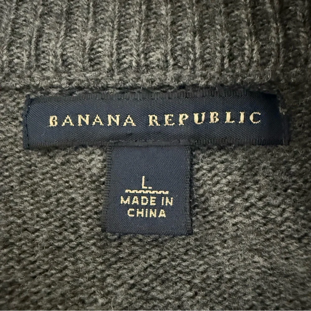 Banana Republic Wool Cashmere Full Zip Sweater Mens Size Large Gray Rabbit Hair‎